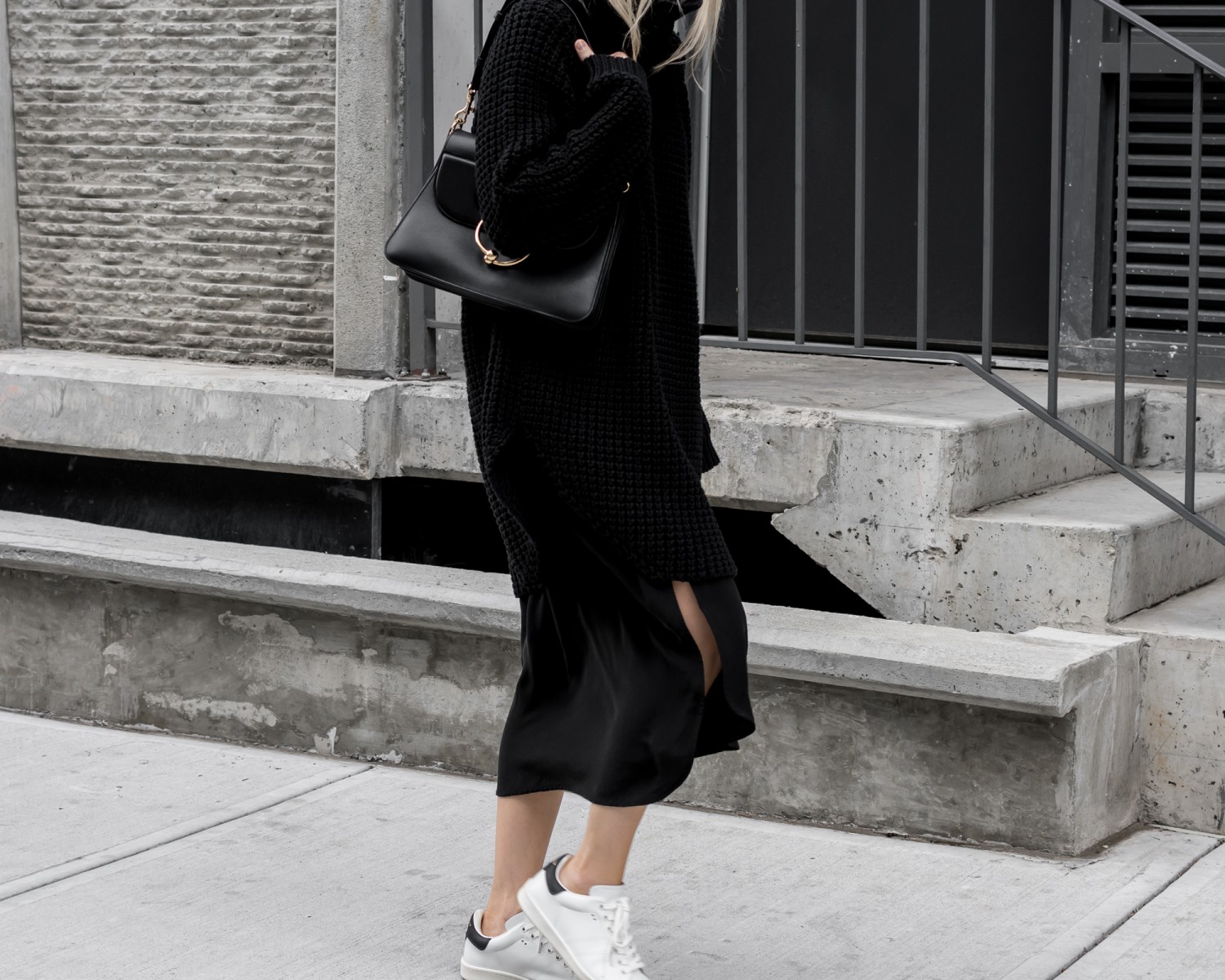 figtny.com | Slit Skirts + Sweaters + Sneakers